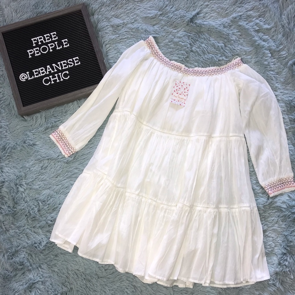 LAST ONE!! NWT Size S Free People White Mini Dress - Picture 5 of 5